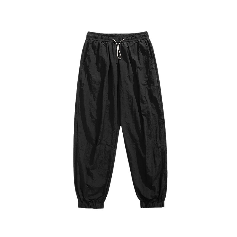 Men's versatile summer slim-fit casual long pants, Korean style trendy men's 9-hole pants, loose ankle design
