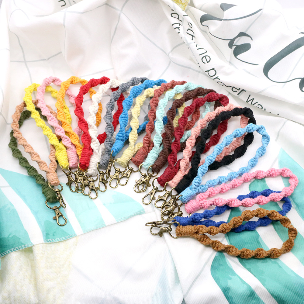 Daily Occasion cotton rope Material Fashion Solid Color Twist Cotton Rope Unisex Bag Pendant Keychain 1 Piece