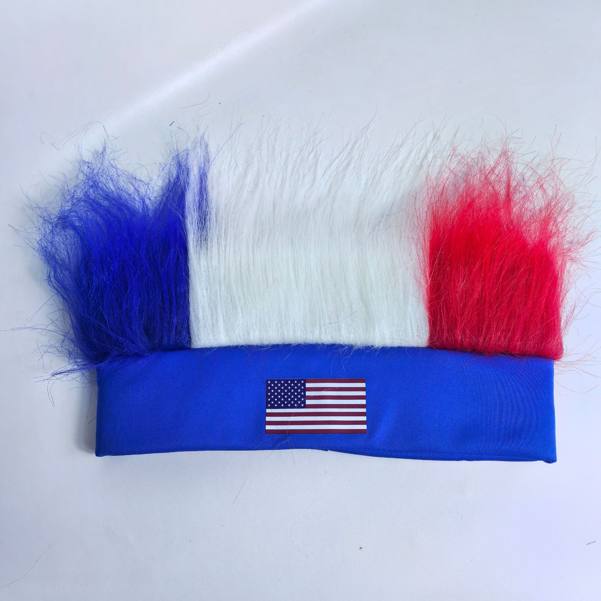 Bandera de Estados Unidos Día de la Independencia accesorios para fans Copa del Mundo juegos nacionales pelo rojo blanco azul