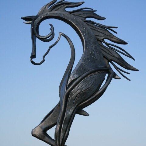 Cross-border Kiss Horse Sculpture Metal Craft Ornament Horse Sculpture Modern Statue Ancient Style