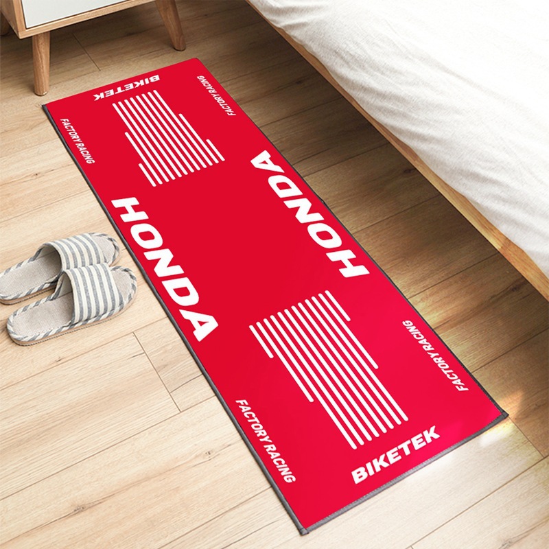Cross-Border Amazon Temu Motorcycle Logo Crystal Velvet Floor Mat, Skin-Friendly, Comfortable, Stain-Resistant Bedside Rug, Can Be Shipped on Behalf of Others