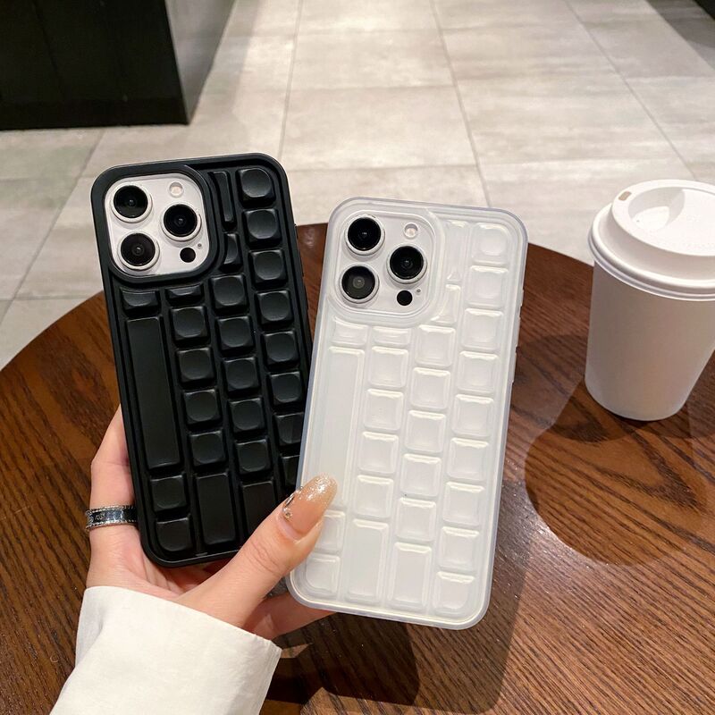 New keyboard mobile phone case for iphone16 soft case black transparent apple 15PRO material soft protective case