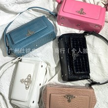 新款西太后土星鳄鱼纹腋下包hazel法棍包斜挎手提链条包