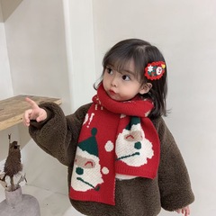 Scarf children's knitted warm neck scarf baby cartoon Christmas gift thickened winter cute neck scarf for boys and girls