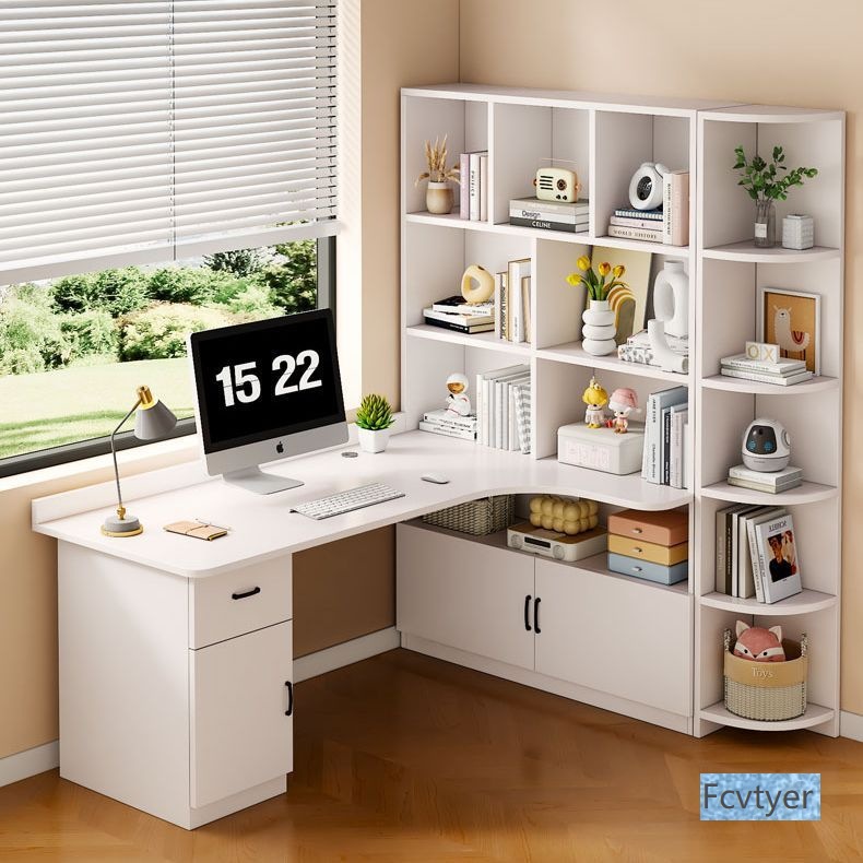 Haobang Desktop Bedroom Kidsren's Table Kidsren's Home Corner Desk Bookshelf Integrated Desk Solid Wood Corner Desk