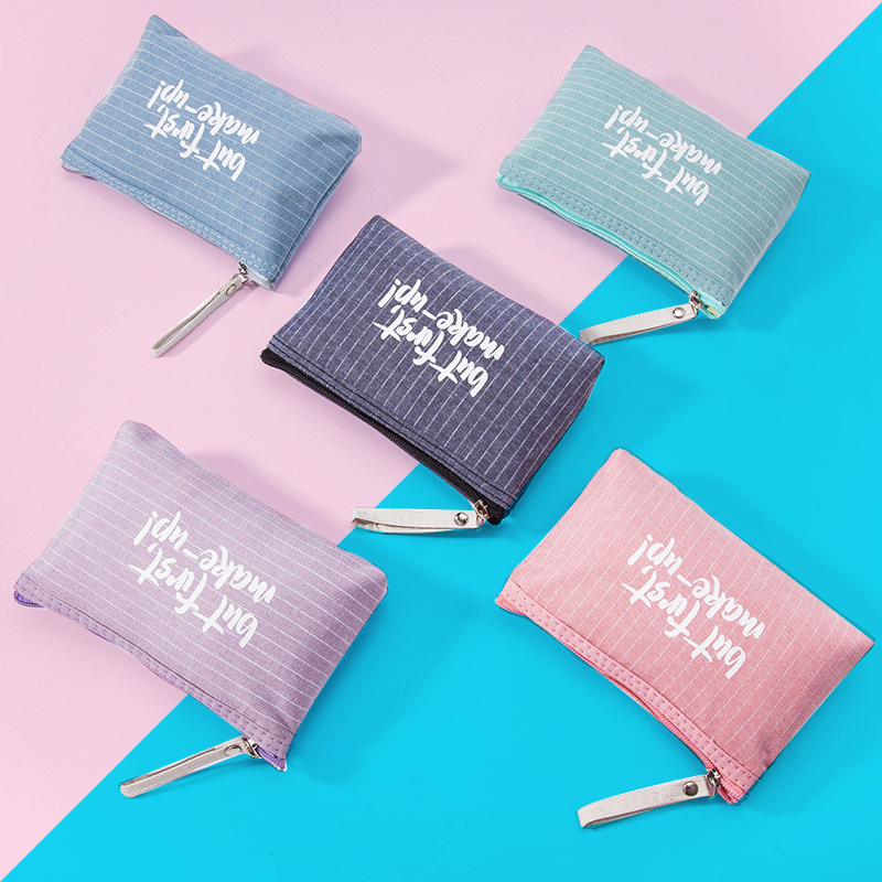 Estilo coreano ins chica cambio de corazón bolsa de almacenamiento portátil simple bolsa de cosméticos Internet celebridad moda viaje mini bolsa de lona