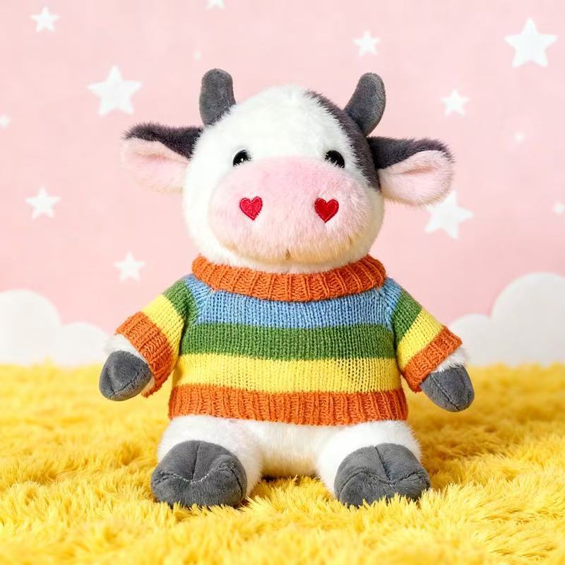 Transfronterizos de vestir grandes flores juguetes de peluche muñecas de vaca zodiacal muñecas de tela regalo muñecas de vaca de flores muñecas