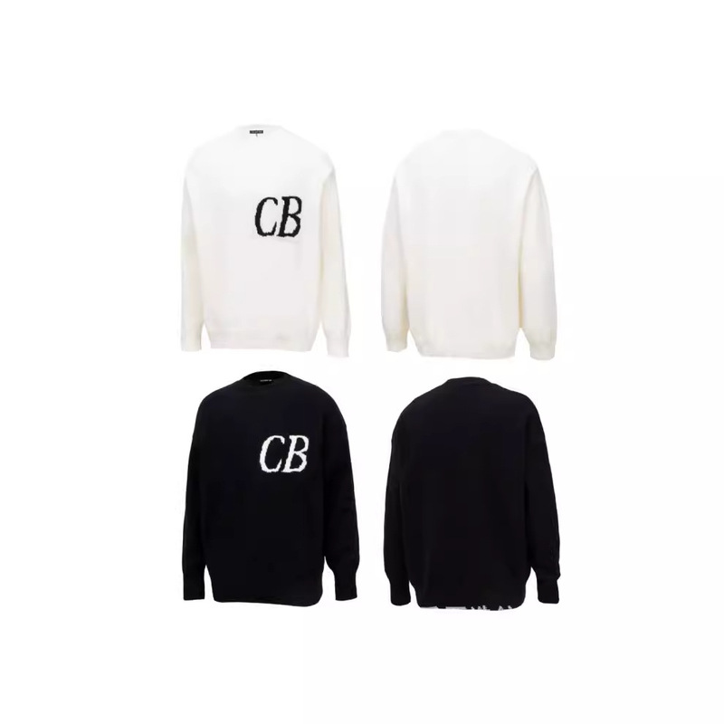 Autumn New CB Pullover Round Neck Soft Sweater Loose Knitted Men's and Women's Clothing Aesthetic Knitted Sweater Long Sleeve