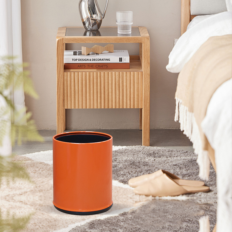 Luz nórdica de lujo basura hogar al por mayor de acero inoxidable de doble capa creativa ins estilo hierro dormitorio cuarto de baño papelera