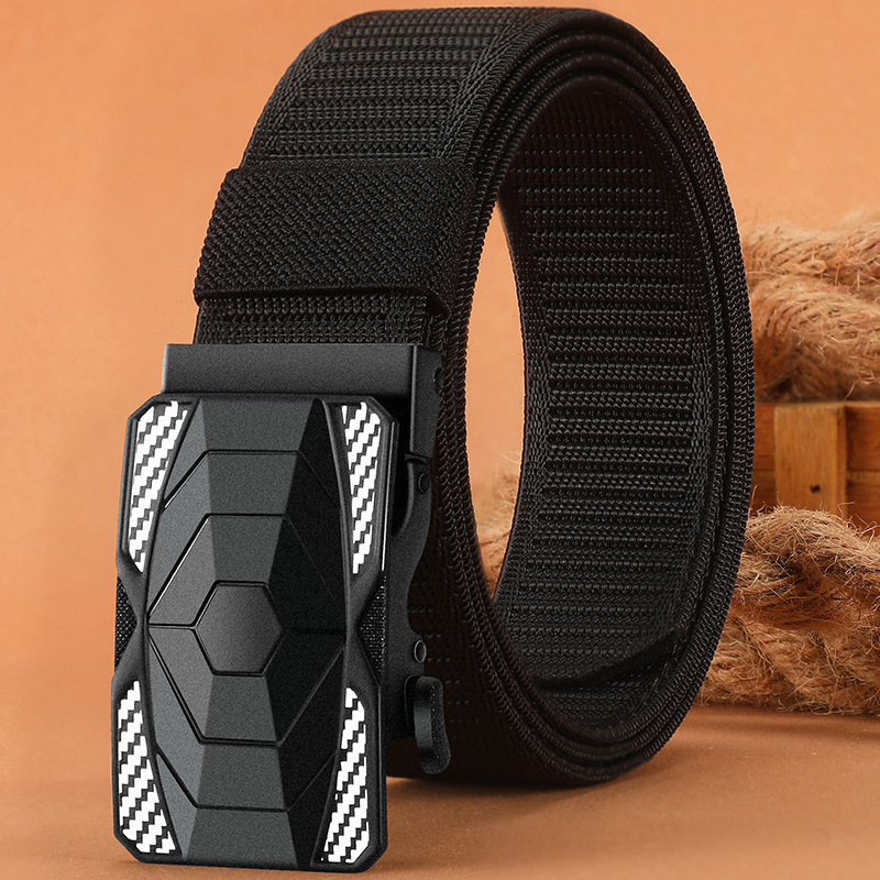 Novo cinto tático masculino de nylon com fivela automática de liga metálica para esportes ao ar livre._voghion.com
