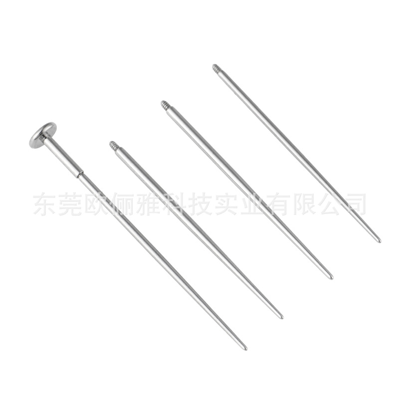 G23 titanium alloy F136 inner spiral pin guide pin piercing pin earring stainless steel auxiliary rod wholesale