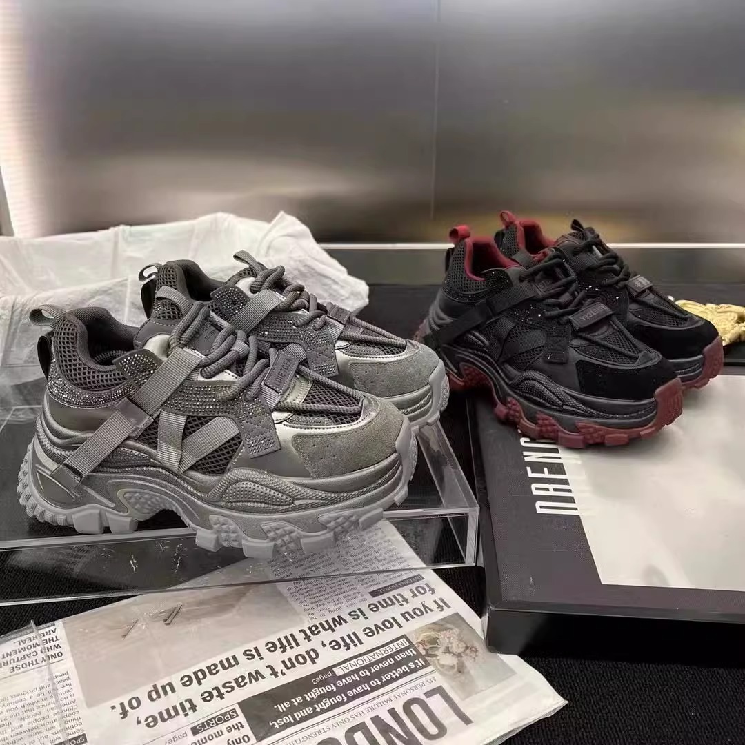 2024 moda de otoño 7cm de altura de lazos versátiles zapatos de papá zapatos de deporte transpirables zapatos casuales mujeres