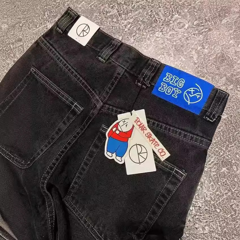 American-style Polar Big Boy Hip-hop Embroidered Straight Jeans Men's Fashionable Casual All-match Jeans