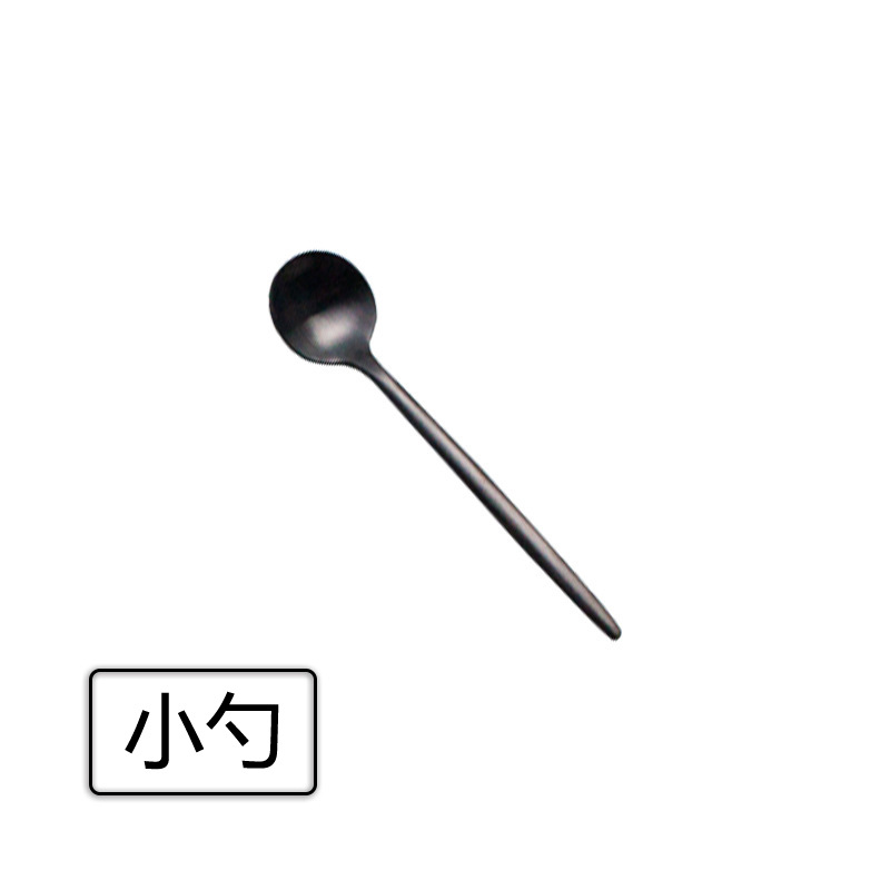 304 de acero inoxidable vajilla portuguesa cuchillo, tenedor y cuchara de cuatro piezas chapada en oro cuchara Nordic comida occidental traje de filete de oro negro