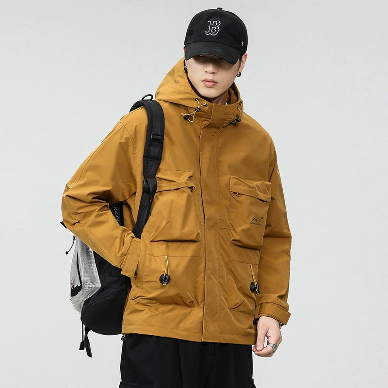 Осенняя черная ветровка с капюшоном для отдыха, oversize