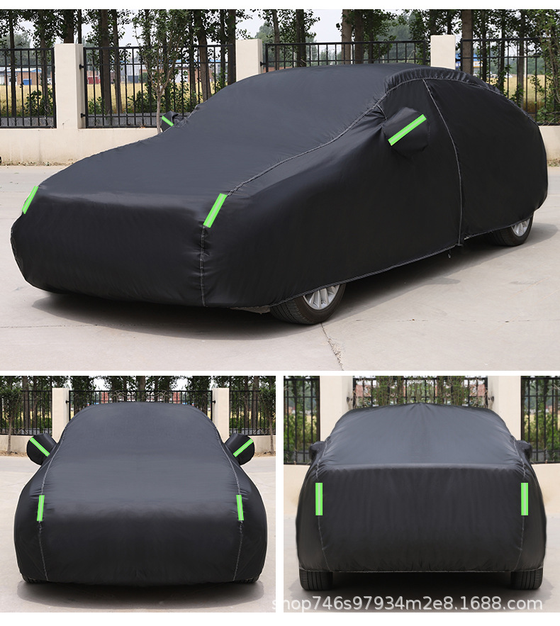Car Cover Full Cover Thickened Car Cover for Full Vehicle Protection Against Sun and Rain, Heat Insulation, Thickened Oxford Cloth with Added Cotton