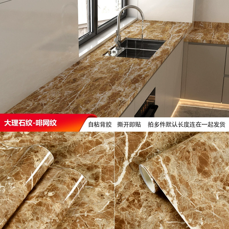 Self-adhesive Marble Vinyl Sticker Roll, Waterproof & Heat‑Resistant, Widths 40–120 cm