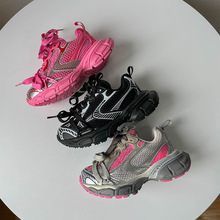 巴黎3XL儿童新款老爹鞋做旧2023男童跑步鞋软底休闲鞋女童运动鞋