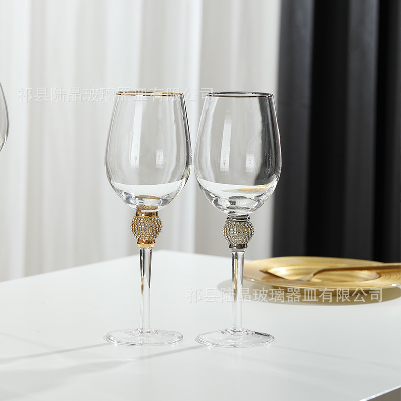 Lu jingjin borde envuelto diamante copa de vino tinto copa de cóctel envuelto diamante conjunto de vino champán copa de vino tinto copa de vino