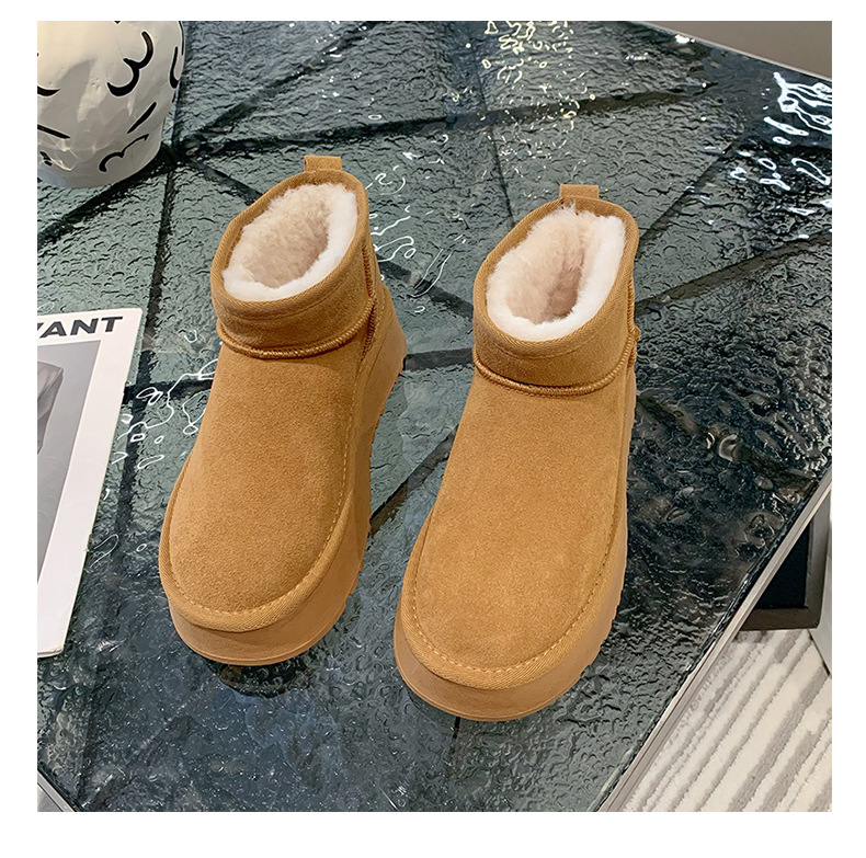 2023 new autumn and winter women's casual thick-soled snow boots plus velvet, thickening and heightening one-leg snow cotton shoes and cotton boots_voghion.com