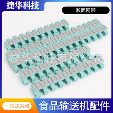 厂家供应胶面网带防滑塑料输送带配件平板直行模块输送胶面网带
