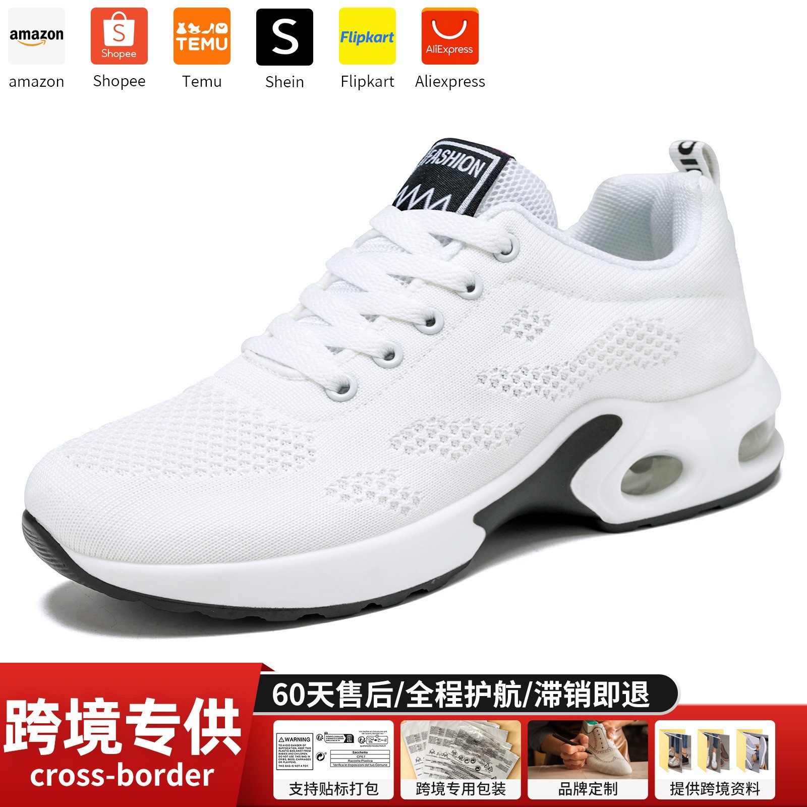Zapatillas deportivas de primavera para mujer, talla grande, con amortiguación de aire, zapatillas bajas con cordones, zapatillas de malla transpirable, talla 44
