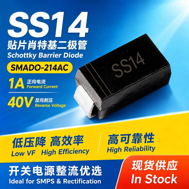Surface Mount Diode SS14 SMA(DO-214AC) 1A/40V Power Rectifier Schottky Diode