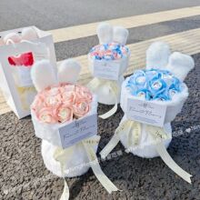 小香风兔耳朵玫瑰香皂花送女朋友老师闺蜜可爱生日开学教师节礼物