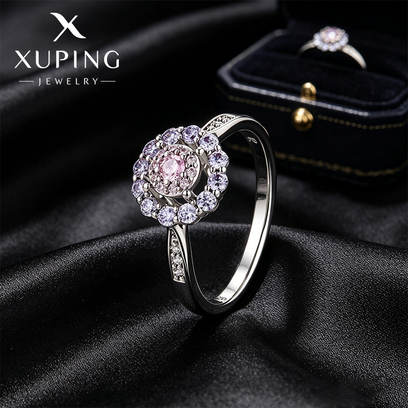 Xuping joyería nicho diseño elegante suave viento anillo de sol temperamento dulce anillo de dama coreana al por mayor