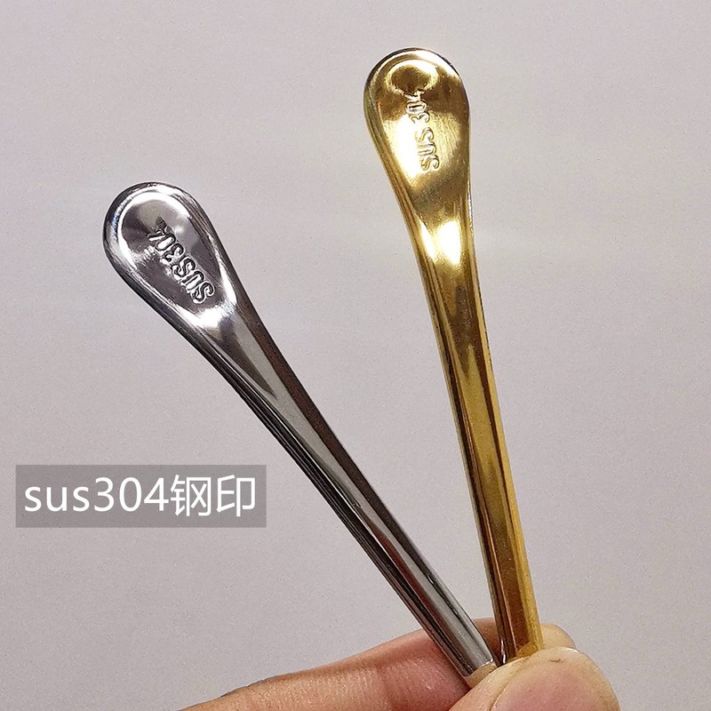 304ステンレス鋼商用シェフ長柄スプーン調味料スプーン攪拌スプーンベビーかわいい金属コーヒースプーン贈り物|undefined
