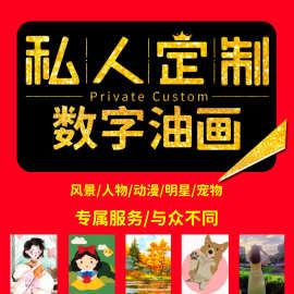 DIY数字油画私人个性化照片家居墙面装饰画婚礼情侣生日礼物纪念