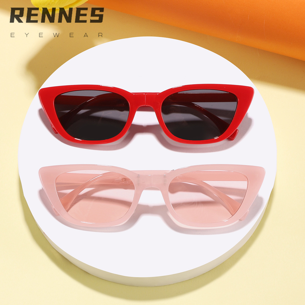 Nuevas gafas de sol plegables de alta calidad para niños transfronterizas, marco pequeño, ojo de gato, lindo bebé, sombrilla al aire libre, gafas de sol de moda