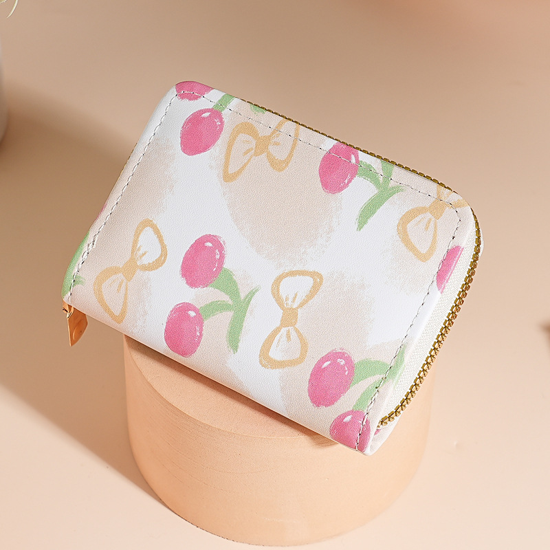 Nuevo lindo viento bolsa de tarjetas de cremallera bolsa de tarjetas para mujeres cartón de dibujos animados tarjeta bancaria bolsa de cambio de tarjeta de crédito