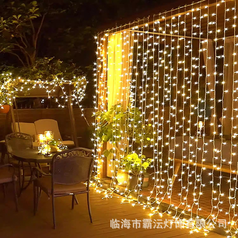 Led Curtain Light String 3* 3m Waterfall Starry Sky Ice Strip Lights Decoration Outdoor Waterproof Balcony Arrangement Atmosphere String Lights