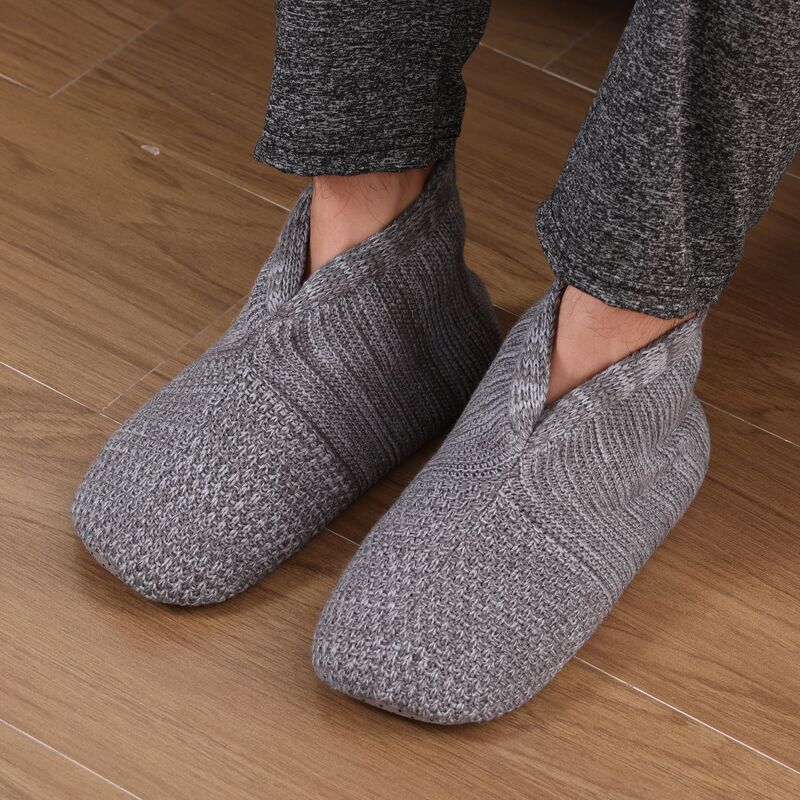 Autumn and Winter Adult Mid-Calf Warm Floor Socks for Men, Thickened Non-Slip Slipper Socks, Indoor Lamb Fleece Shoe Socks, Foot Warmer Sock Covers