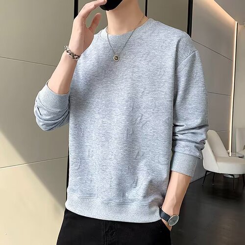 Men's sweatshirt Spring and Autumn 2025 youth solid color all-match fashion brand round collar men's long-sleeved shirt trendy fashion brand new style