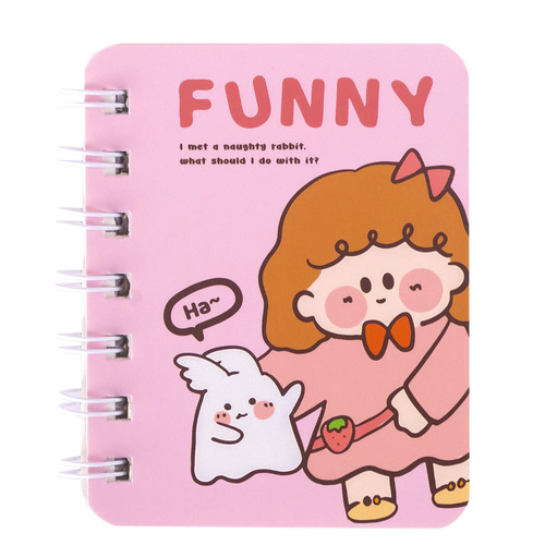 New Cartoon Cute Coil Notebook Portable Pocket Notepad for Girls and Boys Six Day Stationery Gifts