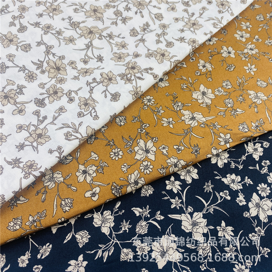 初春印花布 40支平纹棉布印花 衬衣连衣裙发带面料