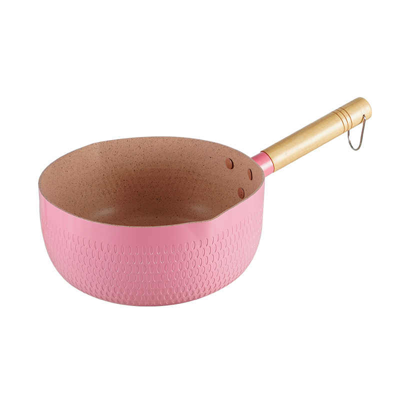 Estilo japonés sartén de nieve compuesto multi-capa inferior sartén antiadherente olla de fideos instantáneos cocina de inducción fondo plano pequeña olla de sopa olla de leche de piedra maifan