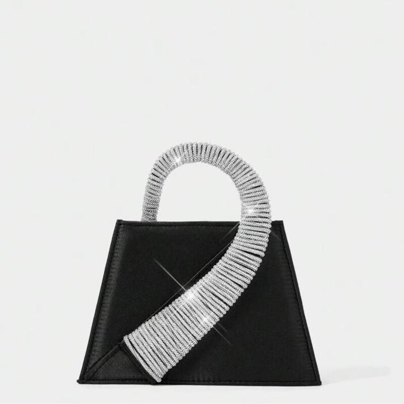 26 New Women's Bags, Diamond-Encrusted French Fairy Bag, Super Shiny Rhinestone Trapezoidal Bag, Shoulder Crossbody Handbag