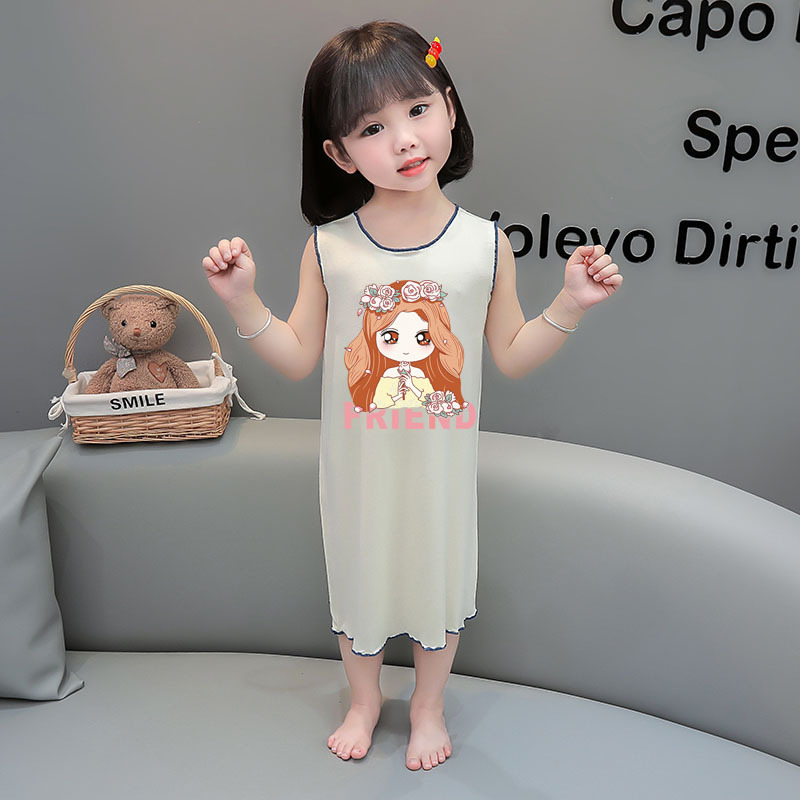 2026 vestido de pijama de hielo para niños verano ocio nuevo pijama de niñas ropa para el hogar vestido de bebé lindo chaleco vestido image 17