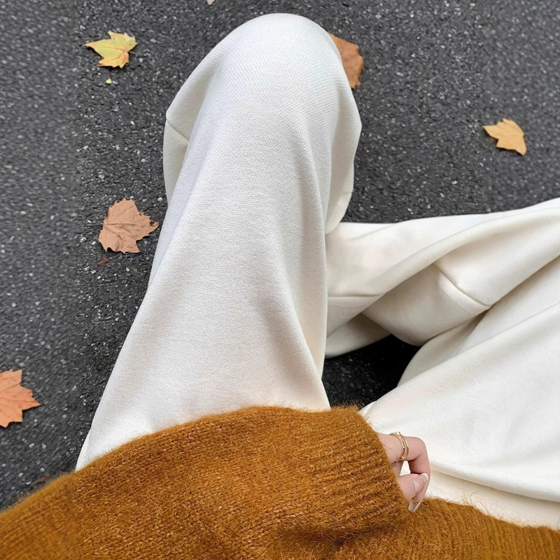 White Long-Length Glutinous Rice Pants for Women, Spring/Summer 2026 New High-Waisted, Drapey, Relaxed Fit, Petite, Antelope Velvet Wide-Leg Pants White Long-Length Glutinous Rice Pants for Women, Spring/Summer 2026 New High-Waisted, Drapey, Relaxed Fit, Petite, Antelope Velvet Wide-Leg Pants
