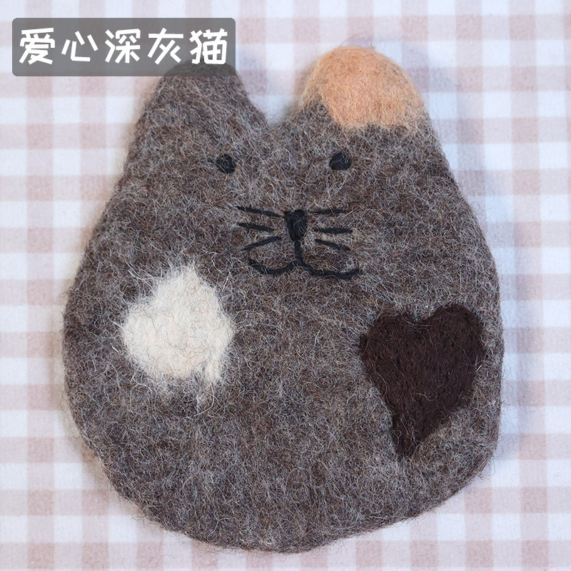 INS estilo fieltro lana amor gato montaña aislante absorbente mantel foto apoyos regalo personalizado decoración de escritorio