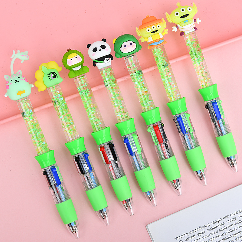Caricatura de dibujos animados bolígrafo de cuatro colores bolígrafo creativo adorable bolígrafo multicolor bolígrafo multicolor bolígrafo para estudiantes
