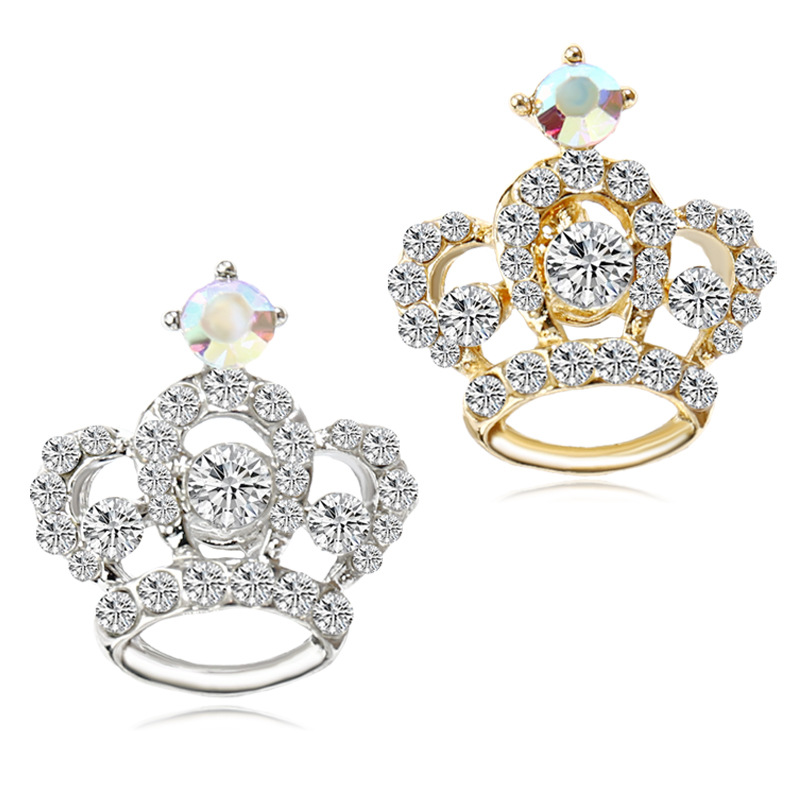 Cross-border Fashion Mini Cute Rhinestone Crown European And American Brooch, High-end Niche Pin, Women's Accessory,_voghion.com