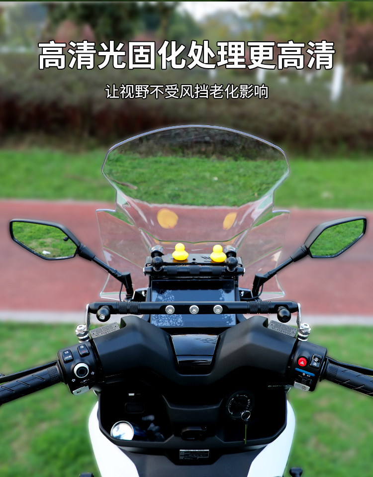 Jinqilong Compatible Windshield Rearview Mirror Front Shift Modification Parts Front Windscreen Glass for Wuyang Honda Nwt150