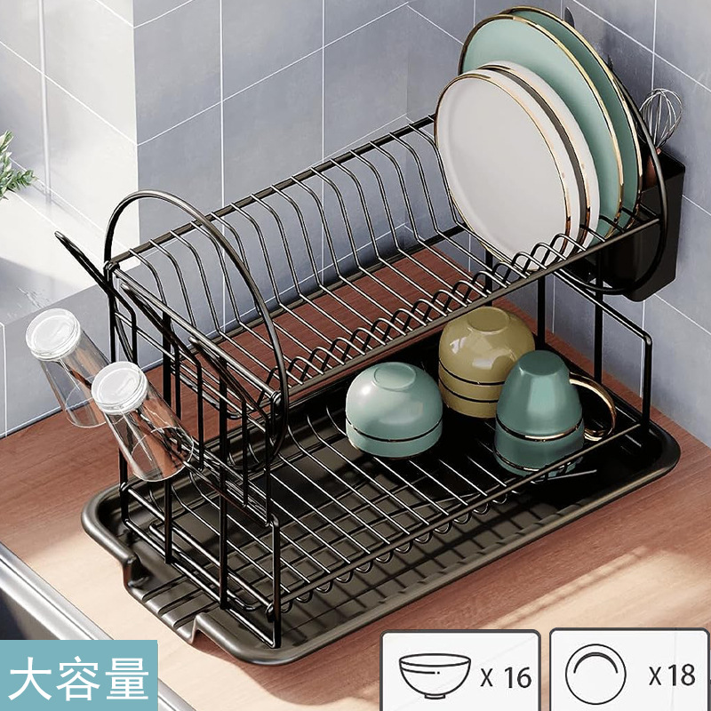 Tazos de cocina, estantes de platos, acero inoxidable, estantes de platos
