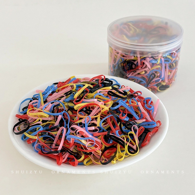 Banda de goma desechable negra para mujer no daña el cabello, lazo para el cabello, cuerda para el cabello alta elástica y duradera, cuerda para la cabeza para adultos, funda de cuero, accesorios para el cabello