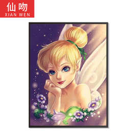 DIY钻石画 圆钻满钻  卡通精灵  装饰钻画亚马逊外贸批发厂家货源