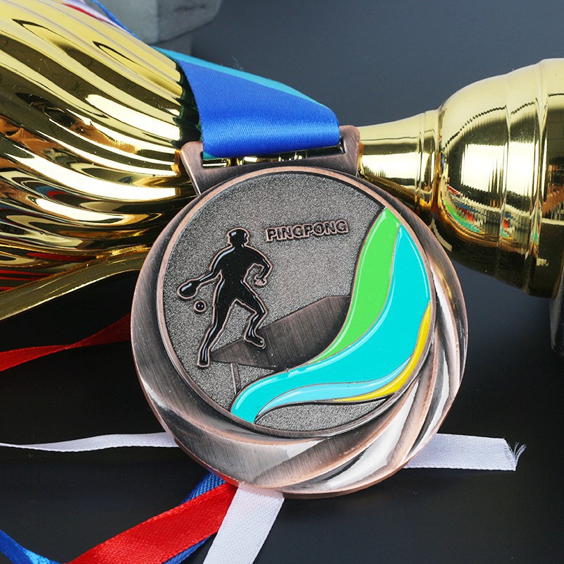 La Fabricación de la medalla de metal listado de tenis de mesa de oro y plata premio de Bronce juegos competencia
